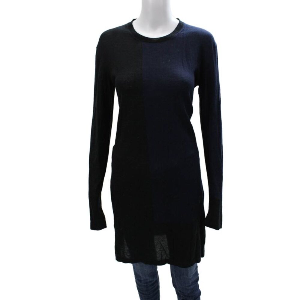 Urban Zen Womens Sweater Dress Black Cashmere Colorblock Long Sleeve Size S